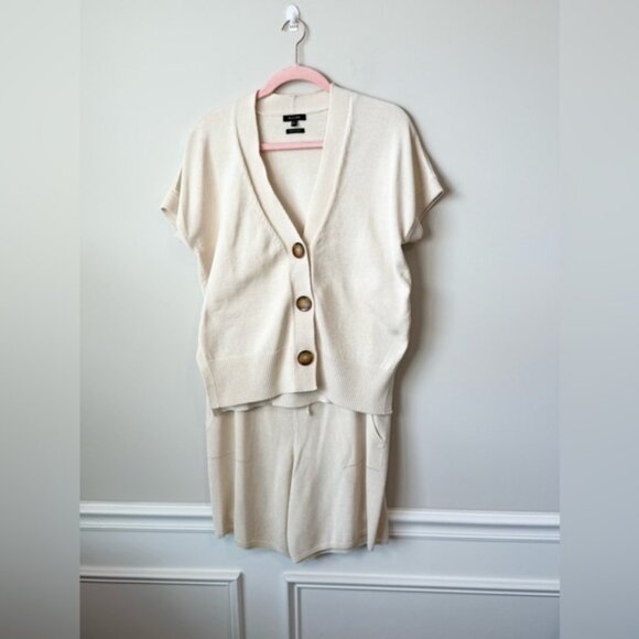 Massimo Dutti Cream 2 piece cashmere knit set size large